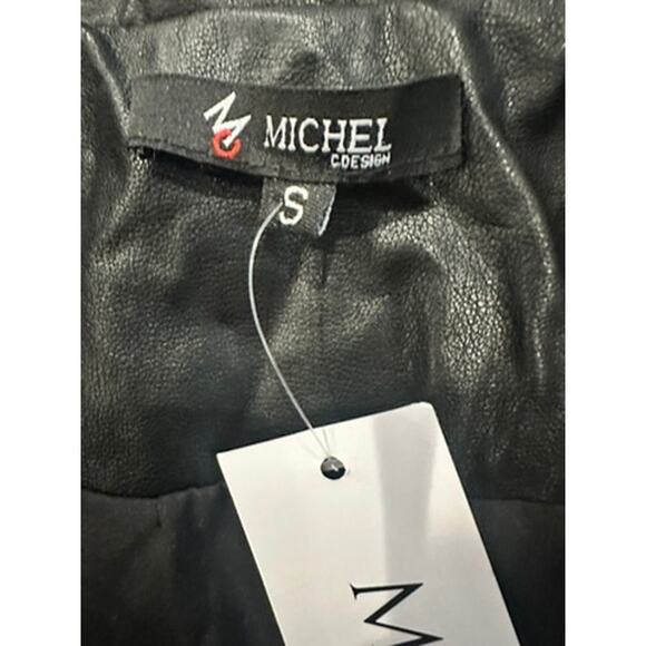 Michel Design – Faux Leather Moto Jacket – Black – Size Small - Picture 2 of 4